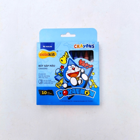 Bút sáp 10 màu hộp giấy hình Doraemon CR-C04/DO 10 màu - colokit Thiên Long