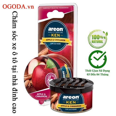Sáp thơm ô tô areon sáp thơm areon tinh dầu thiên nhiên hương Táo & Quế - Areon Ken Apple & Cinnamon ( Dịu Nhẹ & Thanh Mát )