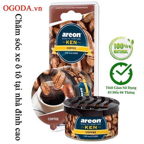Sáp thơm ô tô areon sáp thơm ô tô hương cà phê tinh dầu thiên nhiên hương cà phê - Areon Ken Coffee (Dịu Nhẹ & Tỉnh Táo)