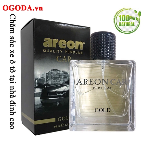 Nước hoa ô tô xe hơi dạng xịt cao cấp - Areon Car Perfume Gold 50ml - Sang Trọng & Nam Tính