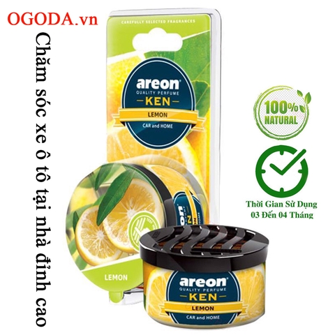 Sáp thơm ô tô areon sáp thơm areon tinh dầu thiên nhiên hương Chanh Tây - Areon Ken Lemon (Dịu Nhẹ & Tươi Mát)
