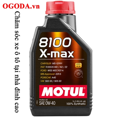 Nhớt 10.000km Motul 8100 X-MAX 0W40 Tổng Hợp Cao Cấp Nhất Cho Xe Ô Tô Máy Xăng, Dầu (5L)