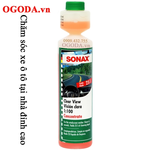 Nước rửa kính lái đậm đặc 250ml, nước rửa kính ô tô - Sonax clear view 1:100 concentrate