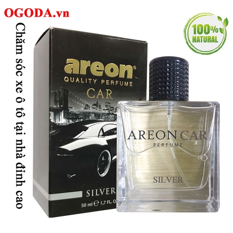 Nước hoa ô tô xe hơi dạng xịt cao cấp - Areon Car Perfume Silver 50ml - Sang Trọng & Ngọt Mát