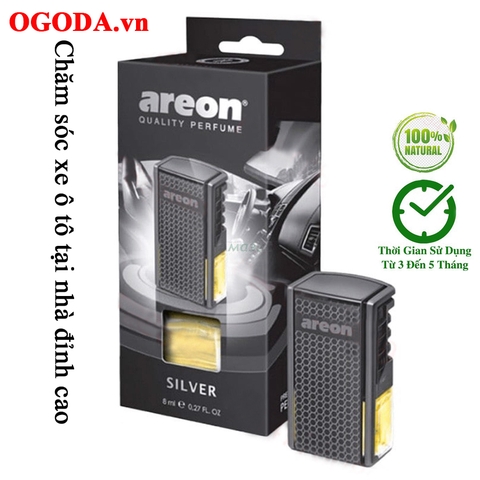 Nước hoa kẹp cửa gió điều hòa ô tô - Areon Sport Lux Silver (The Mát & Sang Trọng)