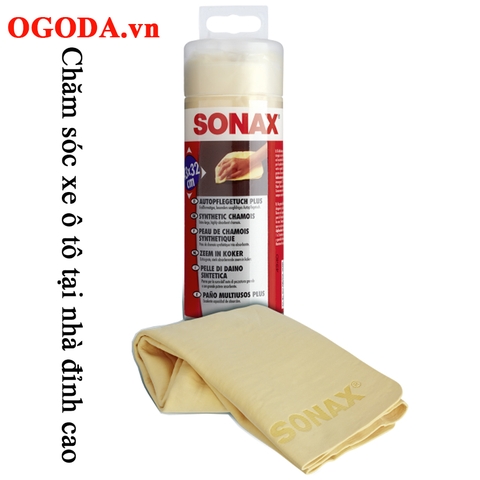 Khăn da lau khô bề mặt xe ướt - Sonax synthetic chamois