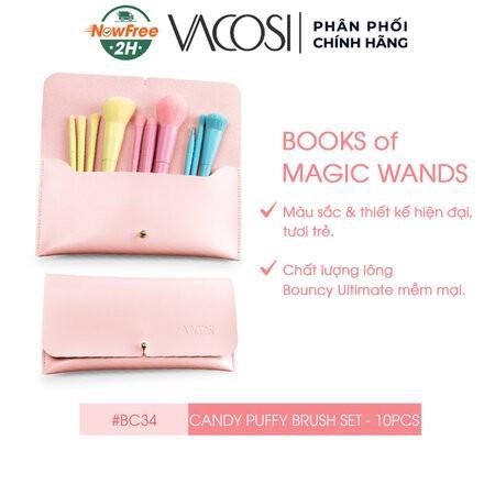 BC35 - Vacosi Bộ Cọ Cá Nhân Ví Xanh Rêu