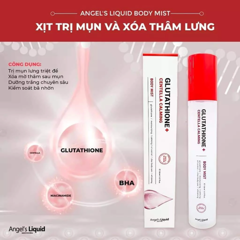 Angel's Liquid  Xịt Giảm Mụn Lưng Dưỡng Sáng Cơ Thể 150ml Glutathione Plus Centella Calming Body Mist ⭐