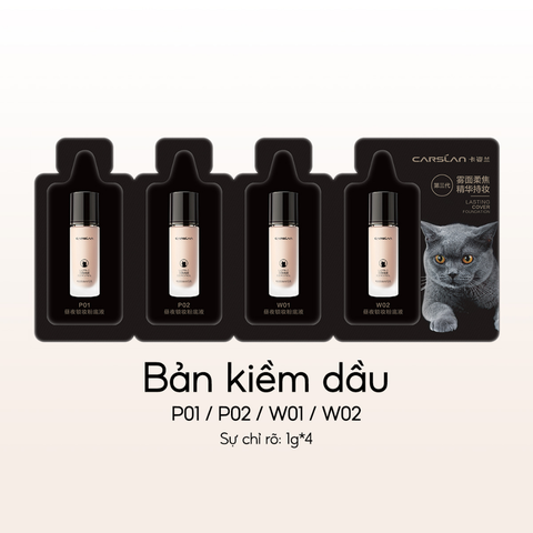 Carslan Set Kem Nền Lasting Cover Dạng Gói Mini 1g x4
