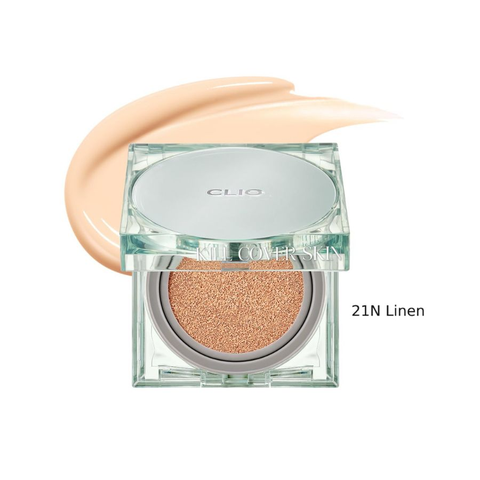 Clio Phấn Nước Kill Cover Skin Fixer Cushion SPF50+ PA+++ - Xanh Lá  - 21C