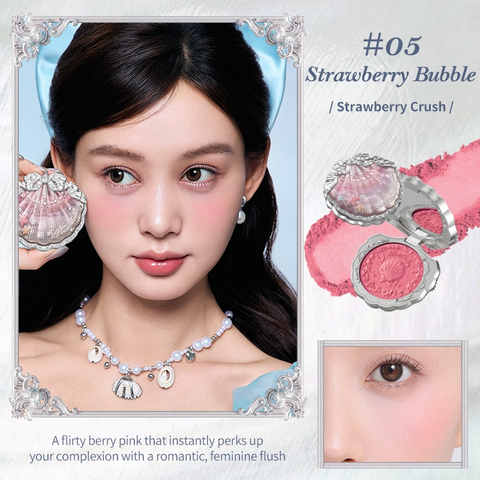 Flower Knows Má Hồng Shell Jewel Collection Silk Satin Blush - 05 Strawberry Bubble