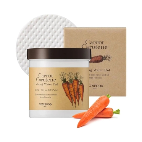 Skinfood Toner Pad Làm Dịu Da Carrot Carotene Calming Water Pad 60 Miếng 250g