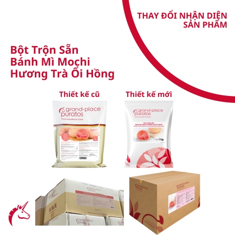 Bột trộn sẵn bánh mì Mochi Hương Trà Ổi Hồng 1kg_4025731