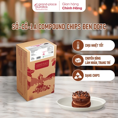 Sô-cô-la Compound Chips Đen D07C- 2.5kg -4116152
