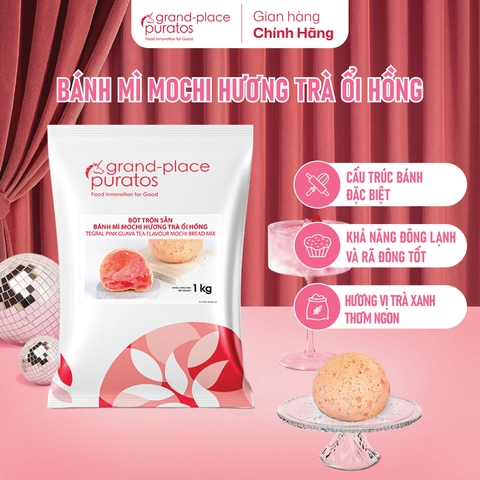 Bột trộn sẵn bánh mì Mochi Hương Trà Ổi Hồng 1kg_4025731