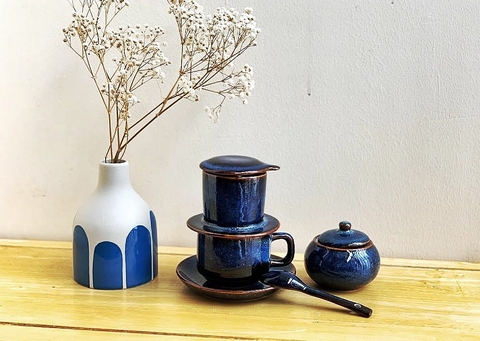 Bộ cafe hỏa biến xanh GO - Full (+hũ đường, muỗng)