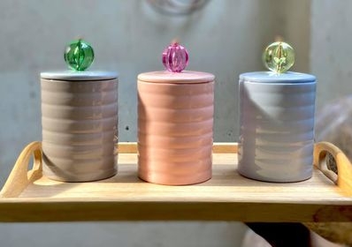 Hũ trụ cao có nắp KA S1 (màu + vẽ)