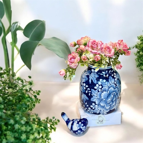 Bình vẽ men lam GM H20