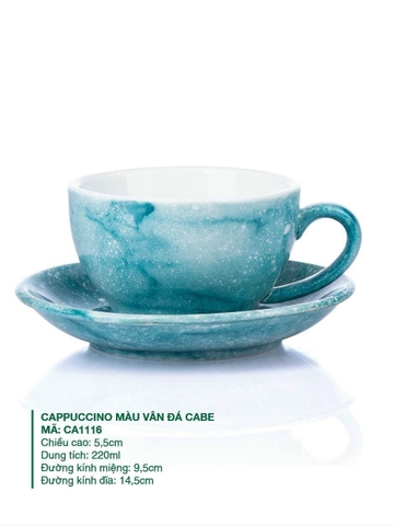 Bộ tách + đĩa Capu màu MT 220ml