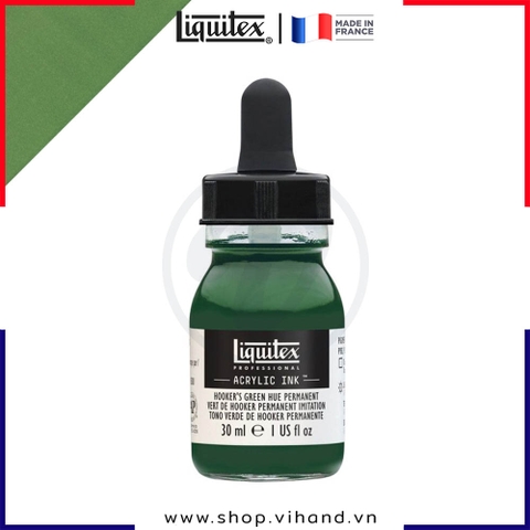 Mực acrylic cao cấp Liquitex Professional Acrylic Ink 224 Hooker’s Green Deep Hue Permanent - 30ml (1Oz)
