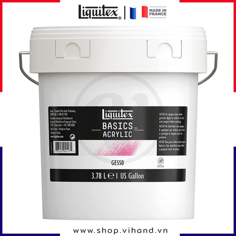 Gesso lót nền đa chất liệu Liquitex Acrylic Basics can lớn - 3.78L