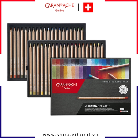 Bộ bút chì màu Caran d'Ache Luminance - 40 màu