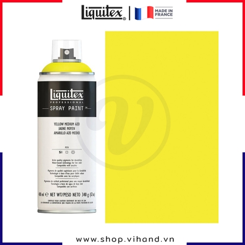 Bình sơn xịt cao cấp Liquitex Professional Spray Paint 412 Yellow Medium Azo - 400ml