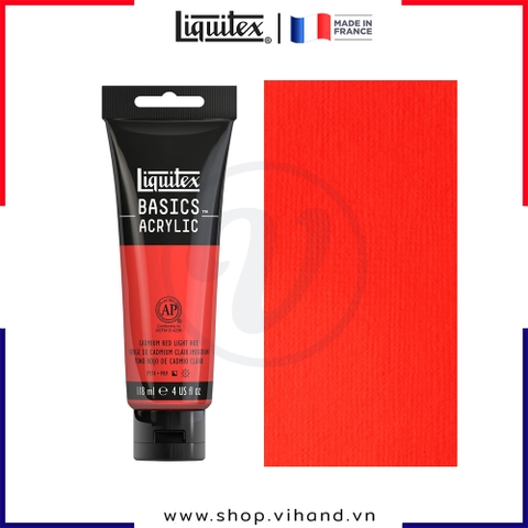 Màu vẽ đa chất liệu Liquitex Basics Acrylic Cadmium Red Light Hue #510 – 118ml (4Oz)