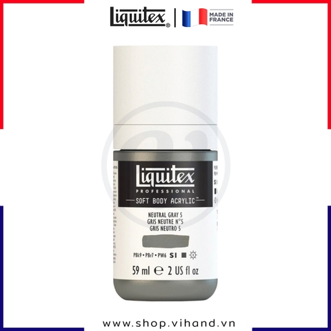 Màu acrylic vẽ vải cao cấp Liquitex Soft Body 599 Neutral Gray 5 - 59ml (2Oz)