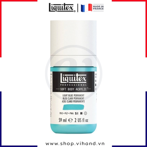 Màu acrylic vẽ vải cao cấp Liquitex Soft Body 770 Light Blue Permanent - 59ml (2Oz)