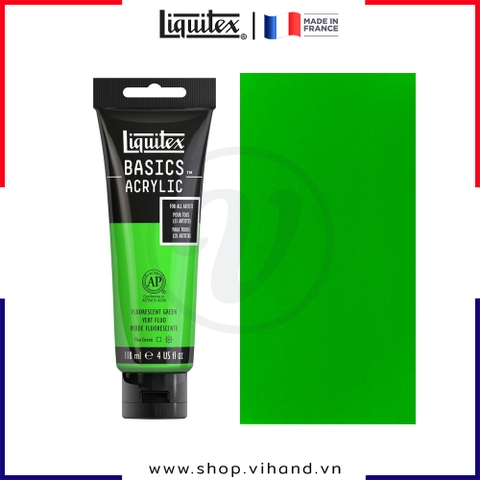 Màu vẽ đa chất liệu Liquitex Basics Acrylic Fluorescent Green #985 – 118ml (4Oz)