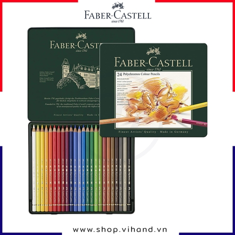 Bộ bút chì màu cao cấp Faber-Castell Polychromos - 24 Màu (Hộp thiếc)
