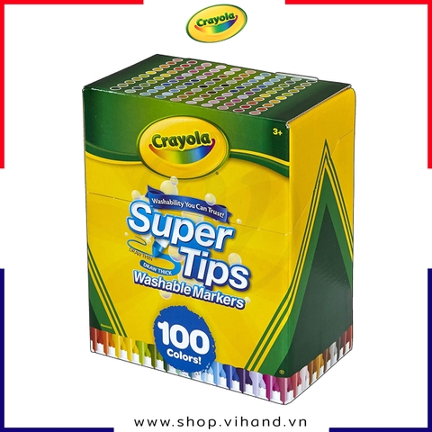 Bộ bút lông màu, có thể rửa được Crayola Super Tips Washable Markers - 100 Màu