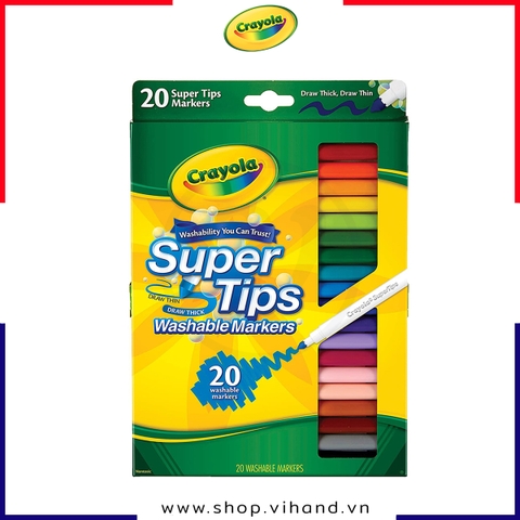 Bộ bút lông màu, có thể rửa được Crayola Super Tips Washable Markers - 20 Màu