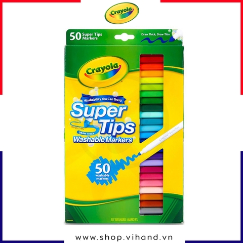 Bộ bút lông màu, có thể rửa được Crayola Super Tips Washable Markers - 50 Màu