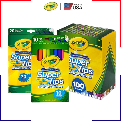 Bộ bút lông màu, có thể rửa được Crayola Super Tips Washable Markers