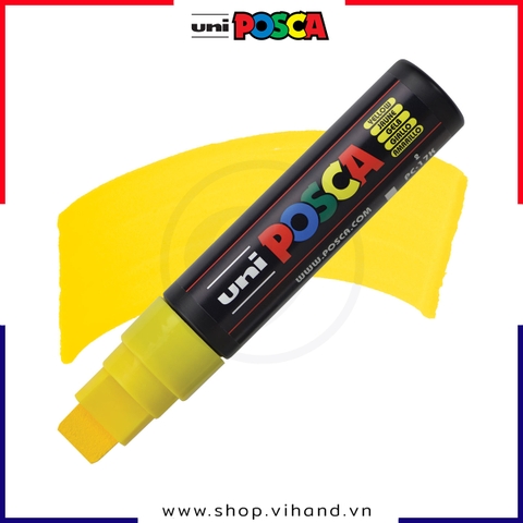 Bút sơn vẽ đa chất liệu Uni Posca Paint Marker PC-17K Chisel - Yellow (Vàng)