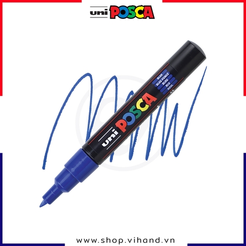 Bút sơn vẽ đa chất liệu Uni Posca Paint Marker PC-1M Extra Fine - Blue (Màu xanh dương)