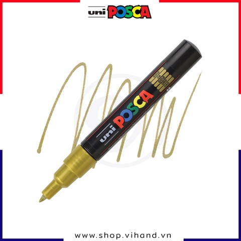 Bút sơn vẽ đa chất liệu Uni Posca Paint Marker PC-1M Extra Fine - Gold