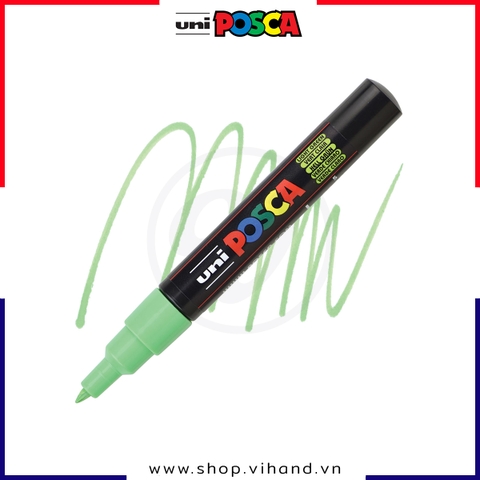 Bút sơn vẽ đa chất liệu Uni Posca Paint Marker PC-1M Extra Fine - Light Green