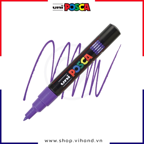 Bút sơn vẽ đa chất liệu Uni Posca Paint Marker PC-1M Extra Fine - Violet (Tím)