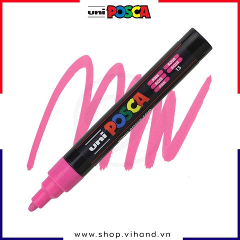Bút sơn vẽ đa chất liệu Uni Posca Paint Marker PC-5M Medium - Pink (Hồng)