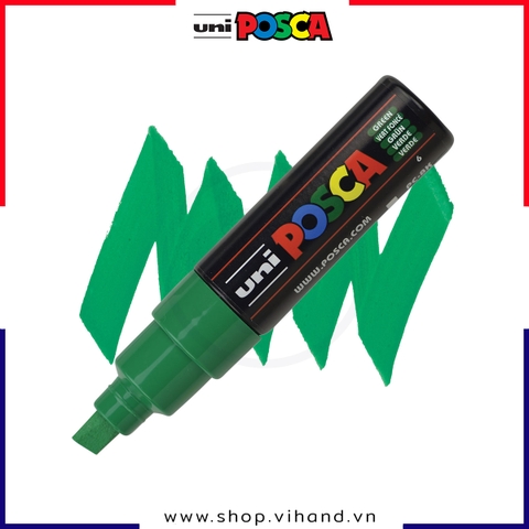 Bút sơn vẽ đa chất liệu Uni Posca Paint Marker PC-8K Bold - Green (Xanh lá)