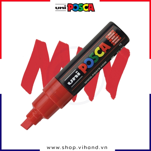 Bút sơn vẽ đa chất liệu Uni Posca Paint Marker PC-8K Bold - Red (Đỏ)