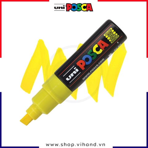 Bút sơn vẽ đa chất liệu Uni Posca Paint Marker PC-8K Bold - Yellow (Vàng)