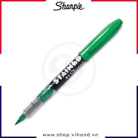 Bút vẽ vải giặt không phai màu, ngòi cọ Sharpie Stained - Green (Màu xanh lá)