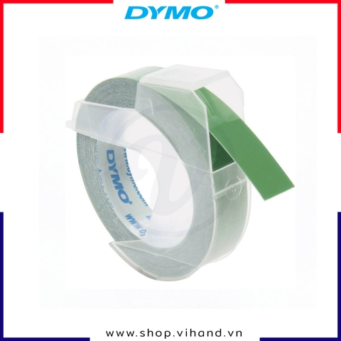 Cuộn nhãn dập nổi Dymo (EM) nhựa PE 9mm x 3m – Xanh lá | 520105