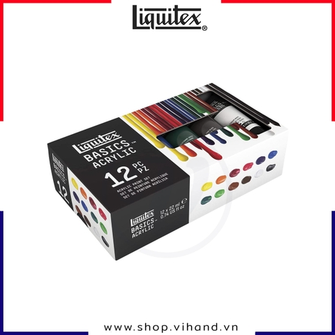 Hộp 12 màu vẽ đa chất liệu Liquitex Basics Acrylic  - 22ml