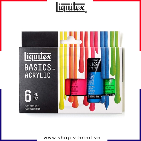 Hộp 6 màu phản quang Liquitex Basics Acrylic Fluorescent - 22ml