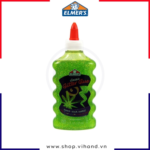Keo dán kim tuyến Elmer’s Glitter Glue 177ml – Xanh lá cây (Green)